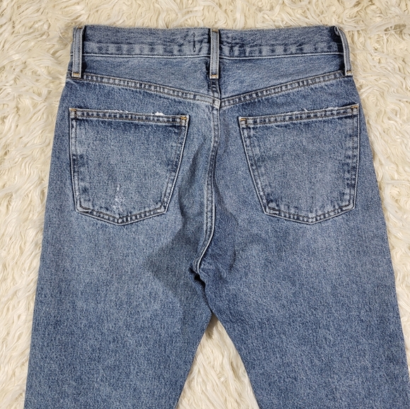 Agolde 90's Crop Mid Rise Straight In Hooked Organic Cotton Jeans Size 24 - Picture 13 of 15